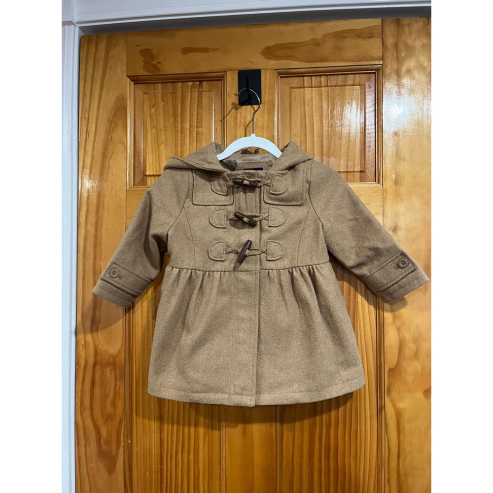 BABY GAP Girls Toggle Classic Hooded Coat Brown Size 18-24 Months